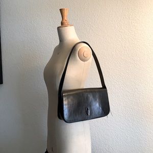 Kenneth Cole New York Black Flap Leather Handbag